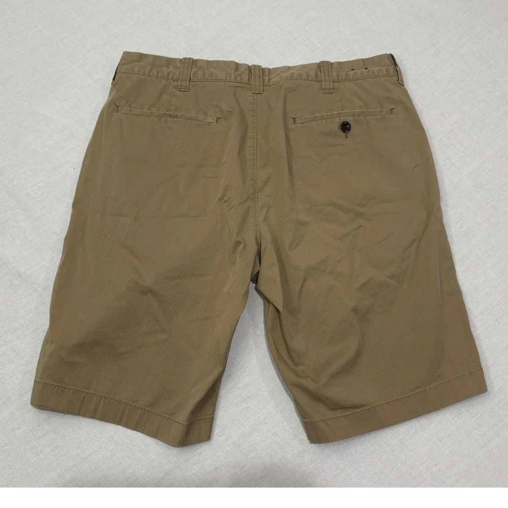 J Crew Stretch Mens Chino‎ Flat Front Khaki Tan Causal classic Shorts Size 32